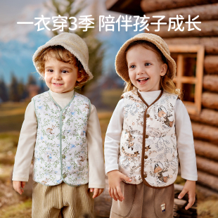 欧孕儿童羽绒马甲2025秋冬男女童保暖背心