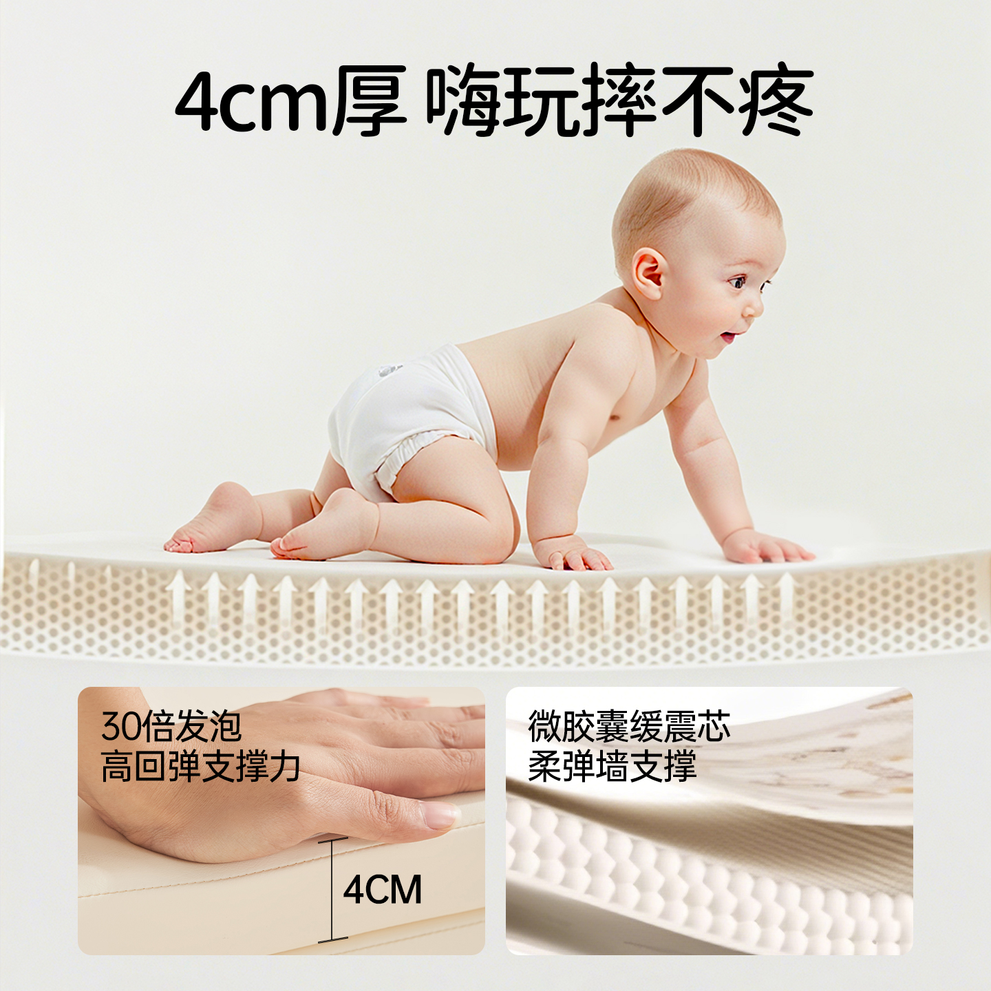 欧孕爬爬垫婴儿加厚家用无甲醛XPE防摔地垫宝宝PU折叠爬行垫 - 图1