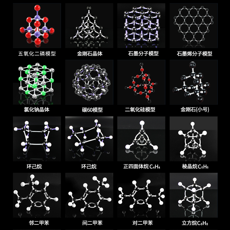 初中高中有机化学分子结构模型球棍比例模型棍棒球棒模型无机原子晶体杂化轨道电子云演示实验器材