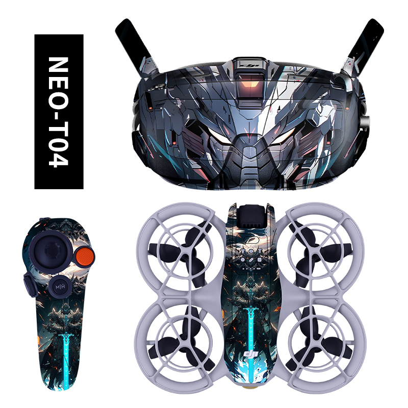 适用大疆DJI Neo体感畅飞套装贴纸个性飞行眼镜N3穿越机贴膜配件 - 图2