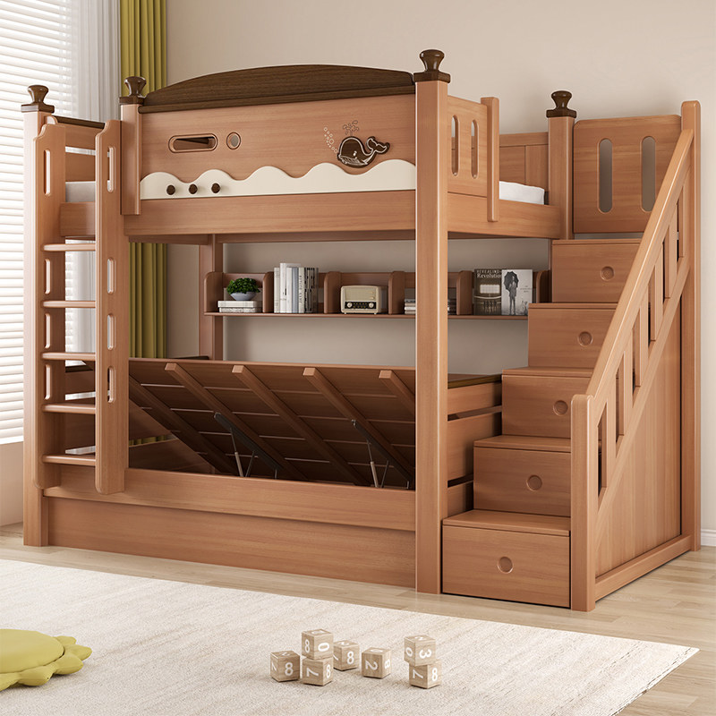 全红檀木上下铺同宽平行床实木儿童高低床小户型双层床两层上下床,淘宝优惠券,粉丝福利购,淘宝优惠卷