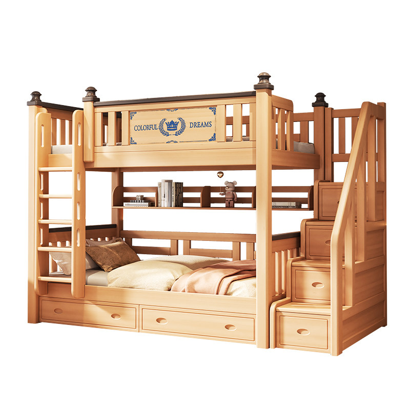 榉木上下铺同宽平行床全实木儿童高低子母床加粗双层床两层上下床,淘宝优惠券,粉丝福利购,淘宝优惠卷