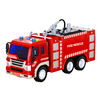 A rescue and firefighting ladder truck that can tell stories and spray water