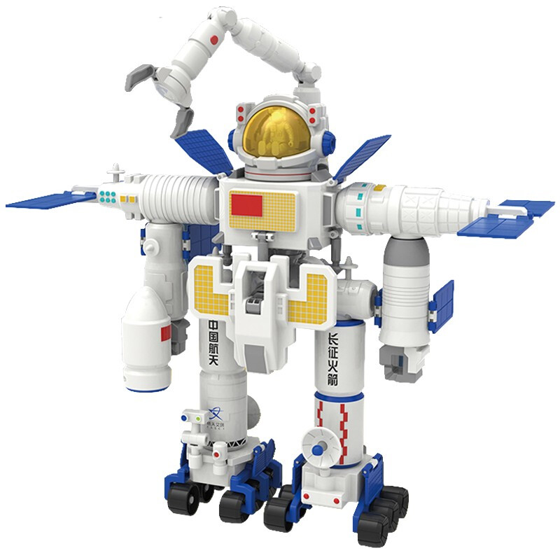 磁吸拼装长征六号火箭男孩仿真航空航天飞机模型儿童玩具摆件礼物 - 图0
