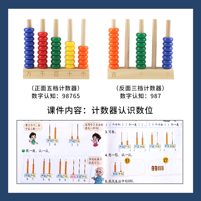 计数器小学一二年级数学教具全套 格子部玩具数学学习板/计算架