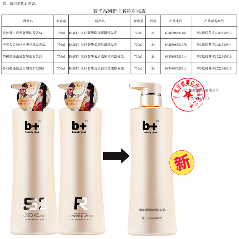 b+奢华S1营养保湿洗发水女持久留香修复干枯毛躁补水顺滑官方正品
