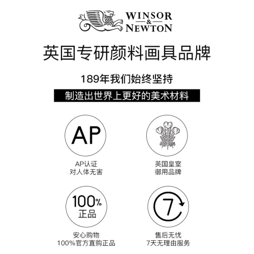 温莎牛顿画廊丙烯颜料手绘墙绘60ML套装美术专用画DIY艺术颜料防水不掉色金色钛白色学生专用