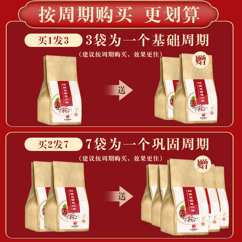 九州树叶旗舰店红豆薏米非祛湿茶除湿茶去湿气排毒调理正品养生女性茶0