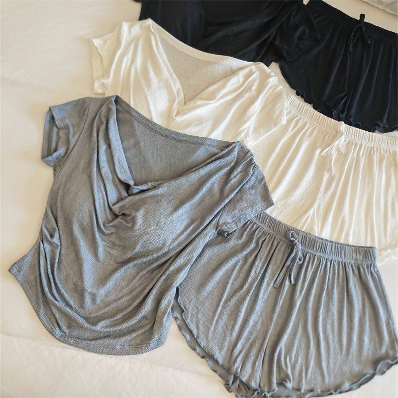 超手感莫代尔~棉韩系睡衣女士春夏季新款短袖外穿家居服夏天套装,淘宝优惠券,粉丝福利购,淘宝优惠卷