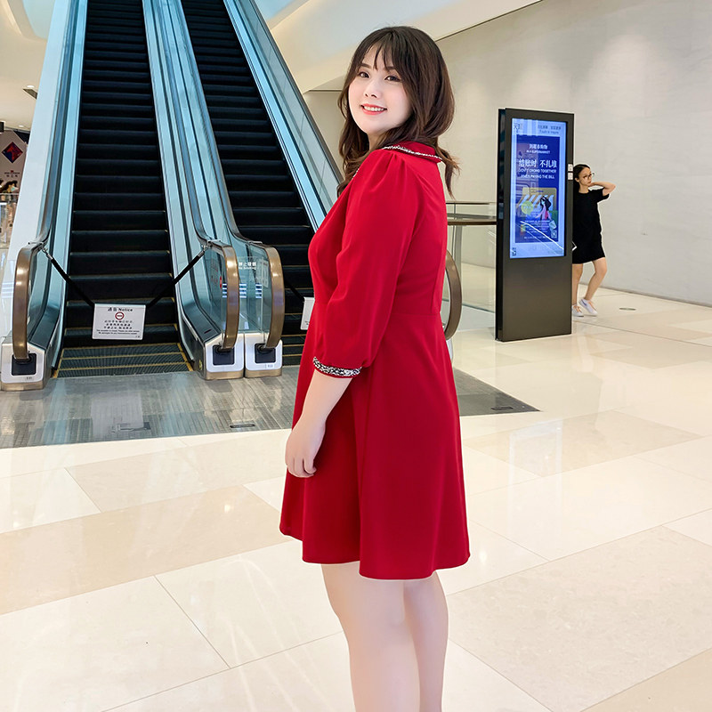 2020秋季新款爆款加大码女装连衣裙 非墨大码女装