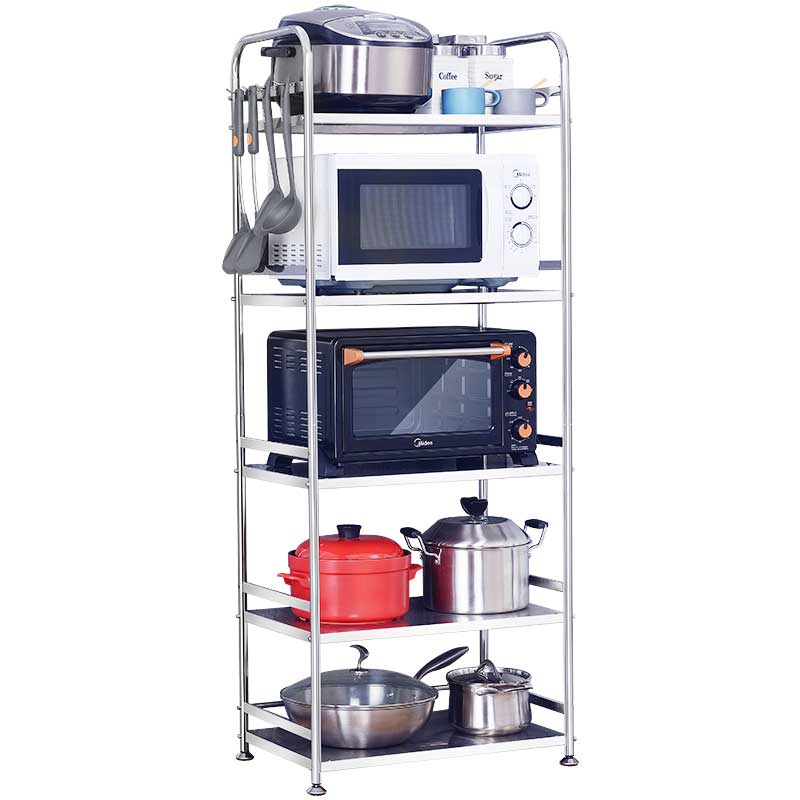 loke旗舰店304不锈钢厨房置物架落地多层微波炉放锅架子储物电器烤箱收纳柜1