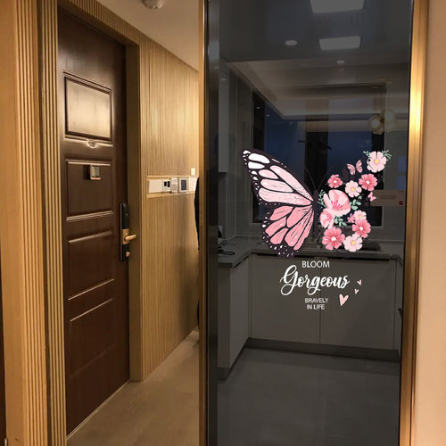 小清新雏菊厨房玻璃门防撞贴纸餐厅阳台静电玻璃ins风格装饰贴纸 - 图0