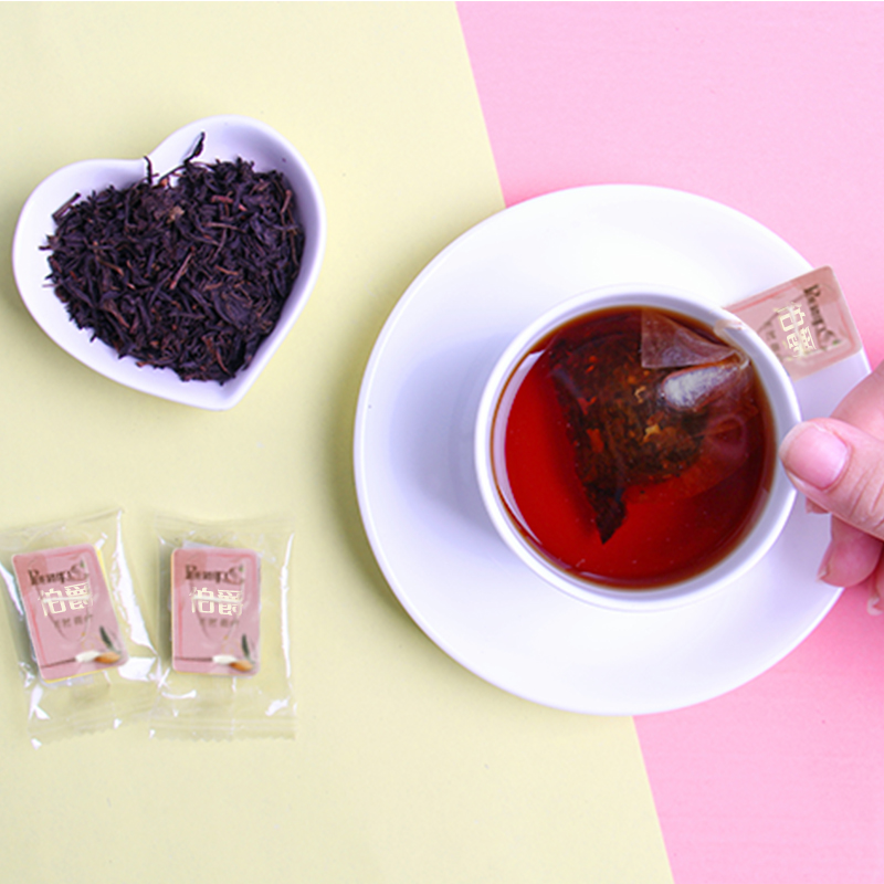 普克英式伯爵佛手柑普洱熟茶50袋养生花草茶袋泡茶便携柑普熟茶包