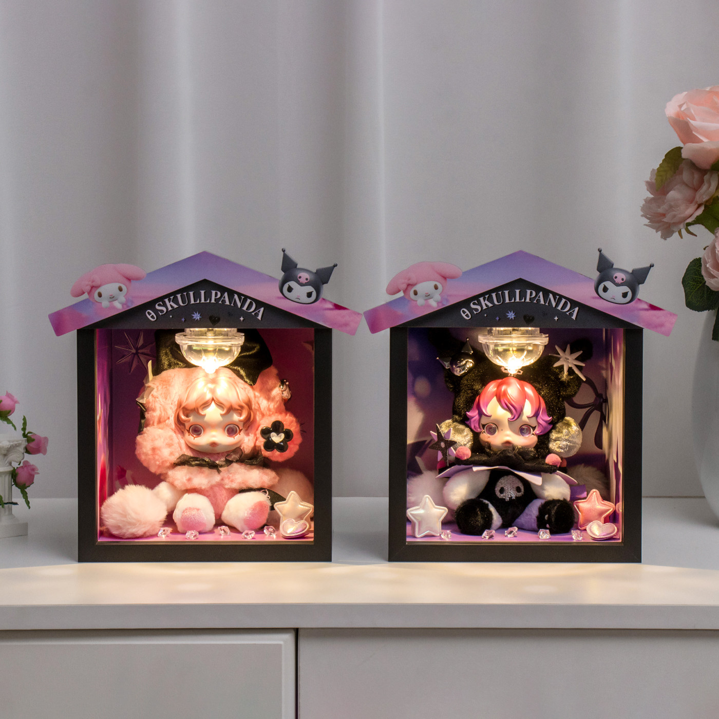 适用泡泡玛特SKULLPANDA美乐蒂酷洛米毛绒公仔挂件收纳场景展示盒,淘宝优惠券,粉丝福利购,淘宝优惠卷