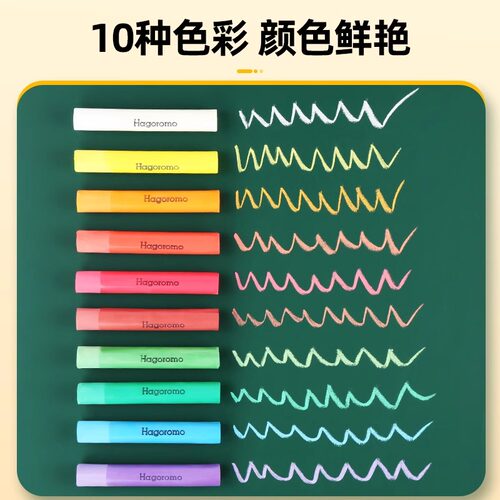 韩国羽衣粉笔HAGOROMO无尘无毒彩色粉笔防脏手涂层粉笔学院大学老师教师儿童礼物白色粉笔72支原装进口旗舰店 - 图1