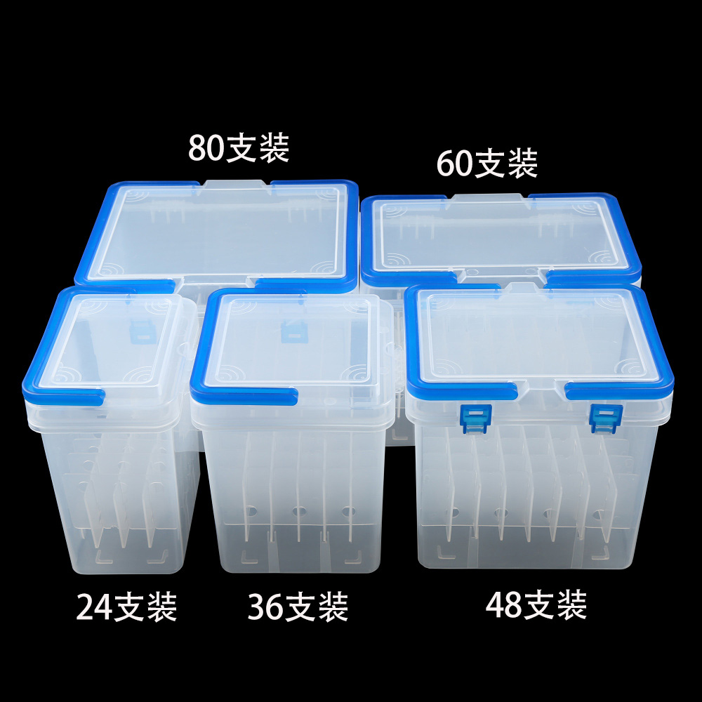 TOUCHLIIT马克笔盒80支60支24支 隔层盒 笔盒展示盒 硬塑料笔盒 - 图1