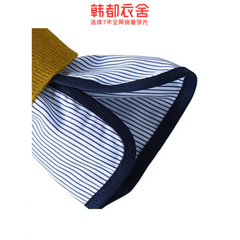 韩都衣舍2020新款宽松假两件瑭毛衣 韩都衣舍秀衣莲毛针织衫