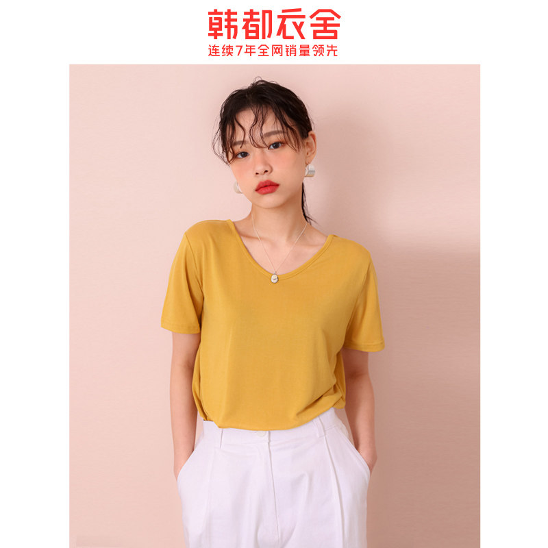  韩都衣舍秀衣莲T恤
