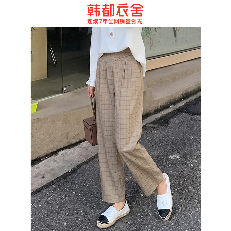 韩都衣舍2020秋装新款复古宽休闲裤 韩都衣舍秀衣莲休闲裤