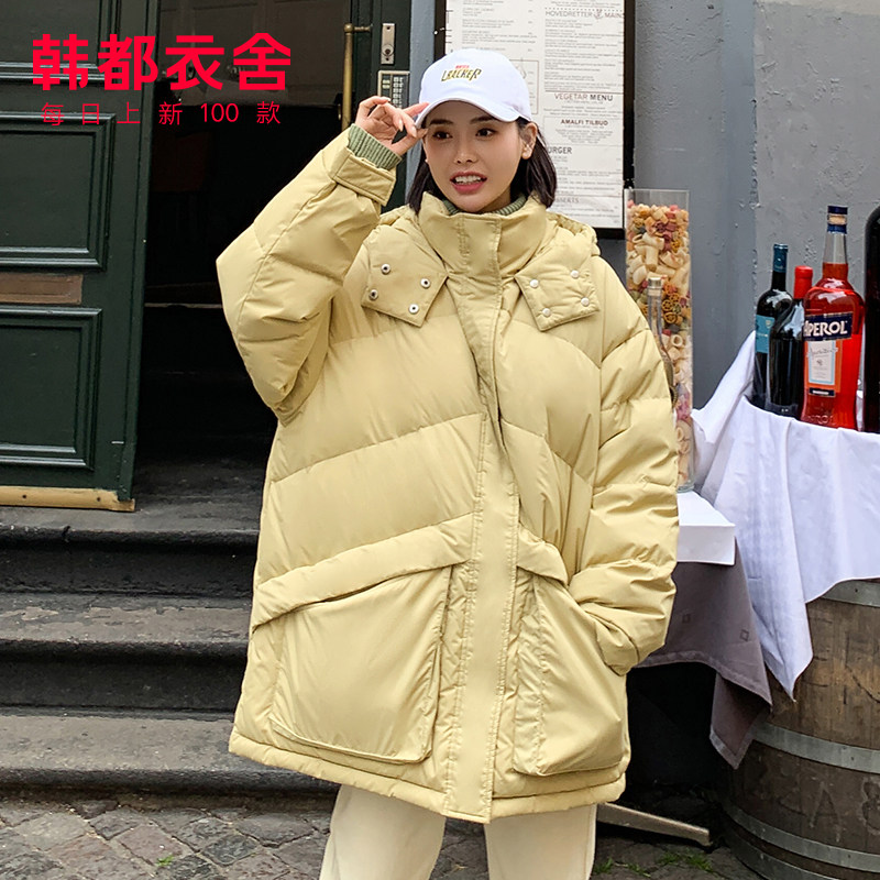 韩都衣舍2020新款韩版中长款羽绒服 韩都衣舍秀衣莲羽绒服