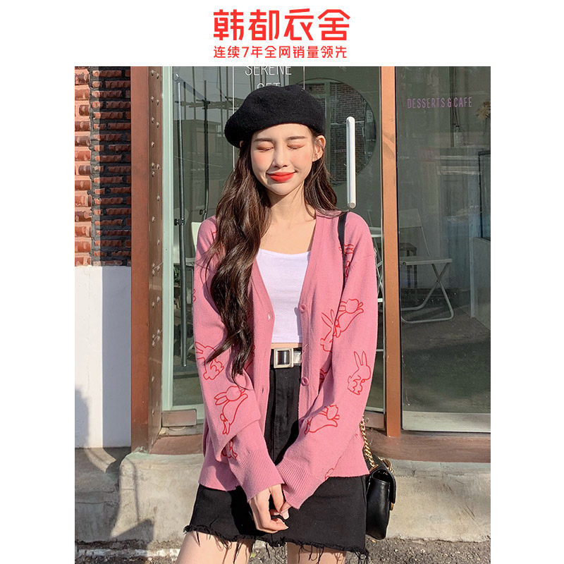 韩都衣舍2020秋季新款韩版荃针织衫 韩都衣舍秀衣莲毛针织衫