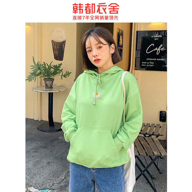 韩都衣舍2020韩版女秋新款宽松卫衣 韩都衣舍秀衣莲卫衣/绒衫