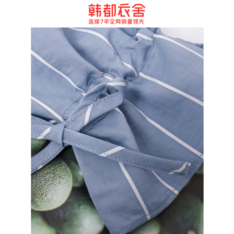 韩都衣舍2020夏装新款緈洋气潮上衣 韩都衣舍秀衣莲蕾丝衫/雪纺衫