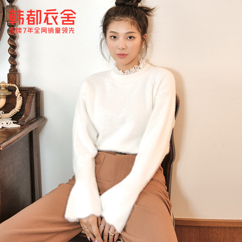 预售韩都衣舍2020秋冬新款ins毛衣 韩都衣舍秀衣莲毛衣