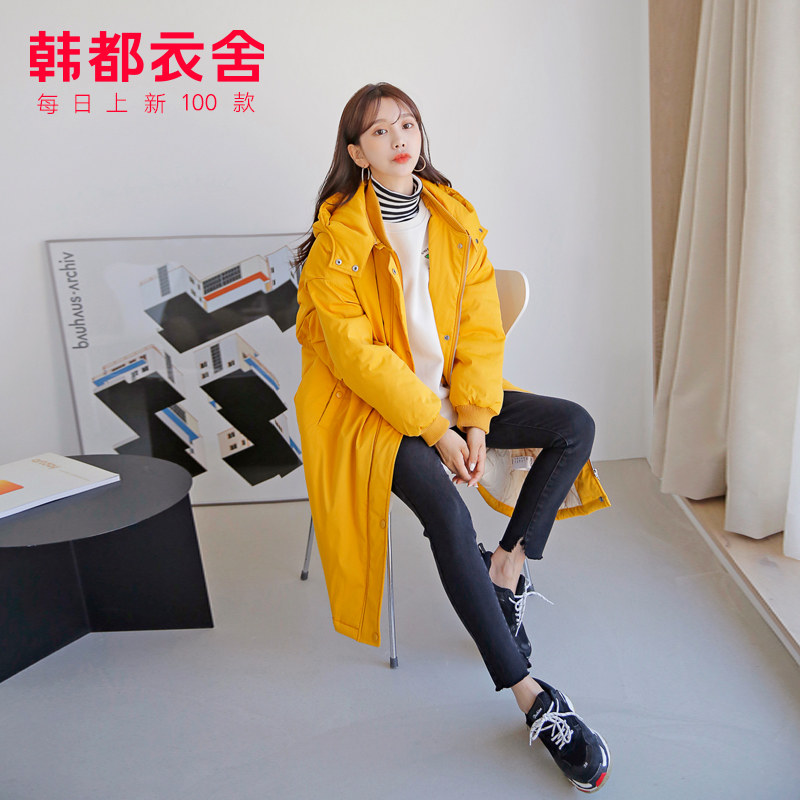 韩都衣舍2020冬装新款工装潮中长款 韩都衣舍秀衣莲棉衣/棉服