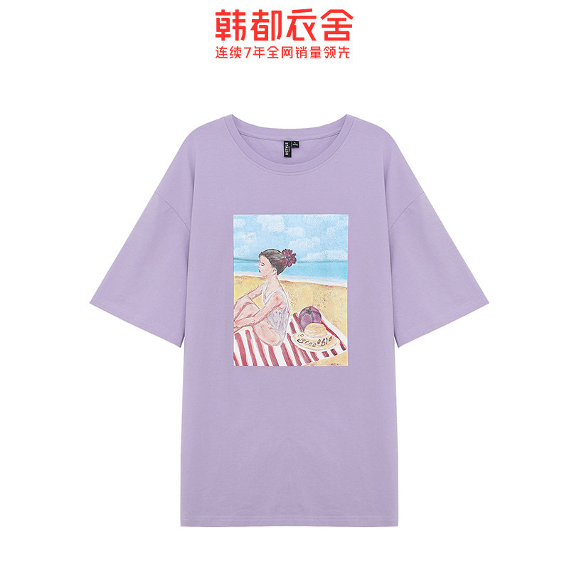 预售韩都衣舍2020夏新款女宽松t恤 韩都衣舍秀衣莲T恤