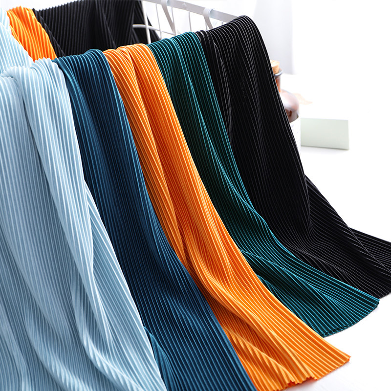 高腰压褶2020夏季下坠宽松阔腿裤 伊娅蓓休闲裤