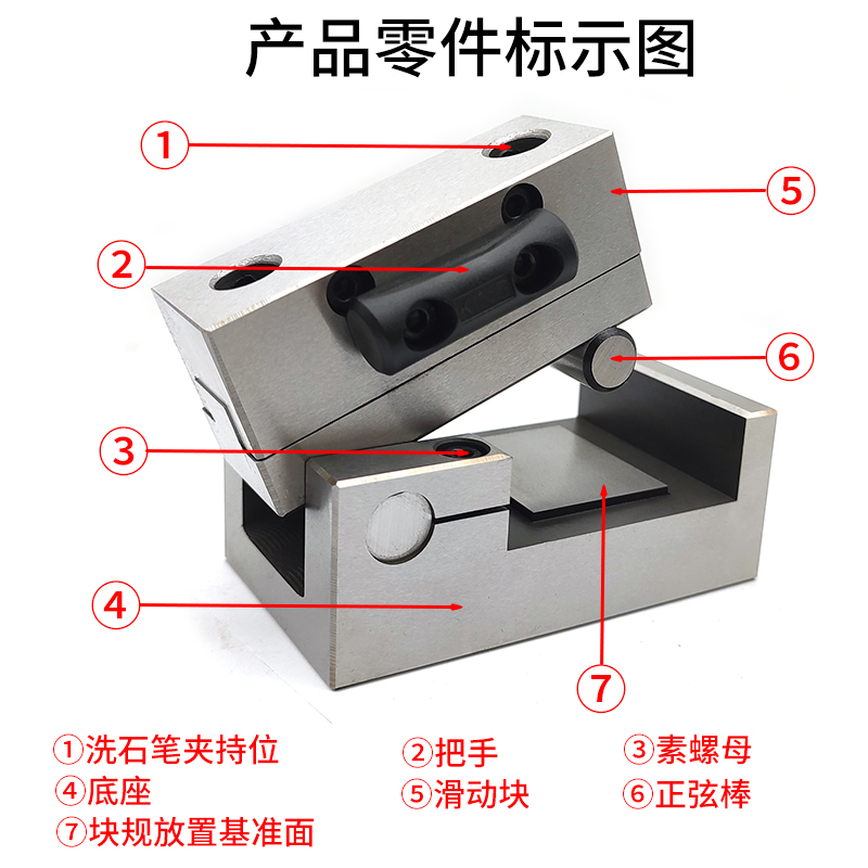 角度砂轮修整器AP50磨床手持斜度成型器AP60可调角度规加硬洗石器-图1