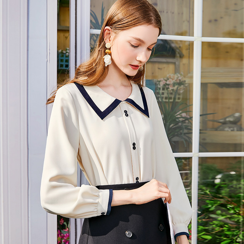 白色雪纺女2020秋装新款气质衬衫 singhwest辛格茜服饰旗舰衬衫