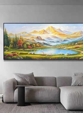 （日照金山福鹿）聚宝盆办公室挂画风景画客厅装饰画家居饰品