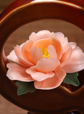 东方泥土非遗手工陶瓷花马摆件