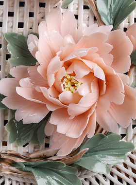 纯手工挂盘摆件《花开富贵》