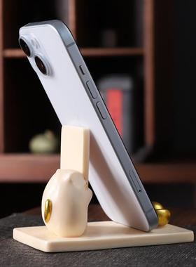 陶瓷招财猫手机支架手办桌面摆件