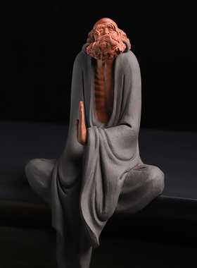 张明贵大师作品陶瓷禅意达摩摆件