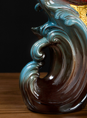 年年有余陶瓷中式客厅酒柜博古架办公室金鱼装饰摆件新年乔迁礼品