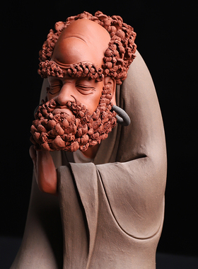 张明贵大师作品陶瓷达摩祖师摆件