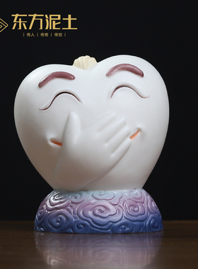 【停产优惠】陶瓷可爱表情包奇趣摆件办公室桌面小装饰品书房书架