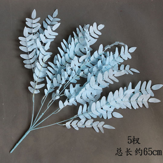 蓝色婚庆仿真花婚礼布置装饰绢花吊顶花艺插花花材雾蓝色假花花束