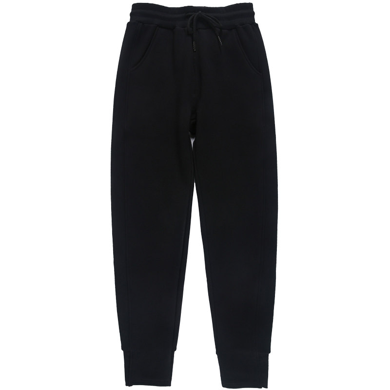 秋冬宽松束脚黑色高腰显瘦加绒卫裤 佐美淇休闲裤