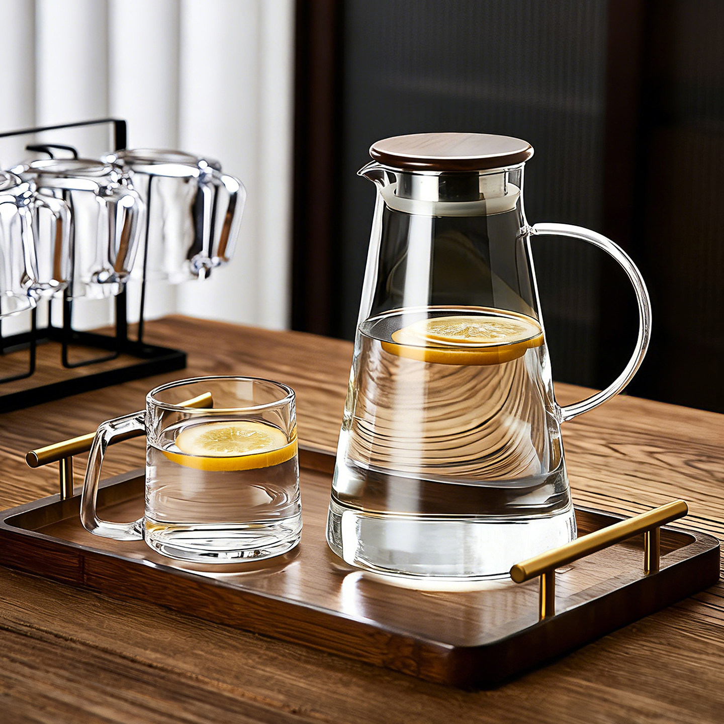 高级感轻奢玻璃杯子简约现代家庭用客厅待客水壶饮料喝水杯具套装,淘宝优惠券,粉丝福利购,淘宝优惠卷