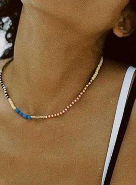 海岸调色盘Coastal Palette彩色拼接串珠项链多巴胺拼色手工项链