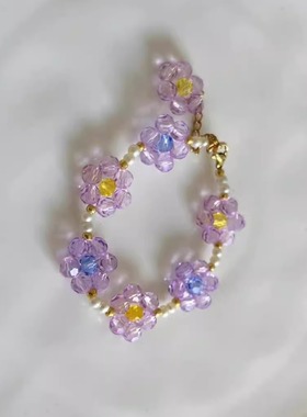 夸张珍珠古力娜扎紫水晶项链