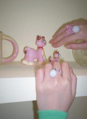 买2送1！毛茸茸的毛球水晶串珠