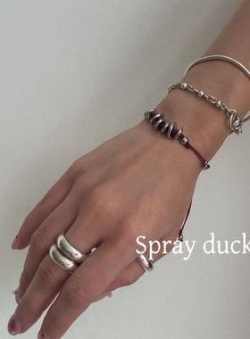 金属感手工编织绳手链韩国小众叠戴高级感多层钛钢手链