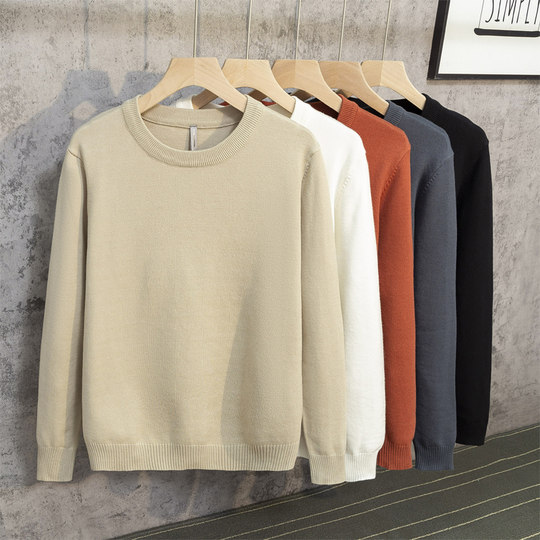 Not easy to pill sweater plus velvet long-sleeved T-shirt round collar
