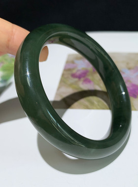 天然和田玉青海湖水绿手镯